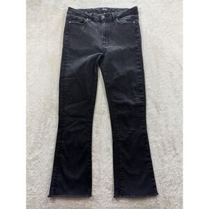 PAIGE Womens Colette Crop Flare Raw Hem Vintage Black Jeans 30‎ Meas: 30x26